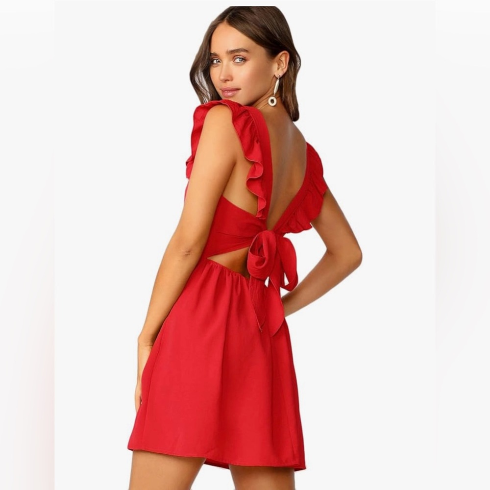 Red Ruffle Dress